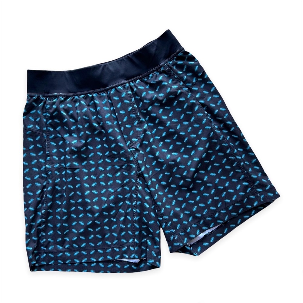 Lululemon Black Blue Linerless 8” Shorts Men’s Size Medium